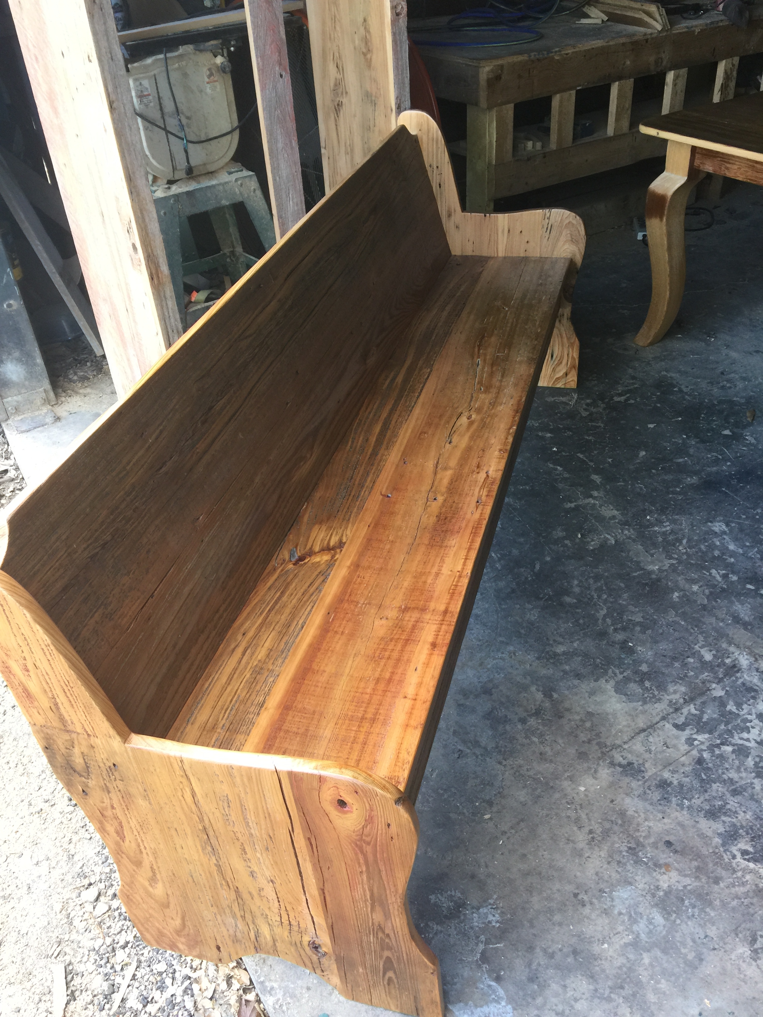 cypress pew custom bench long