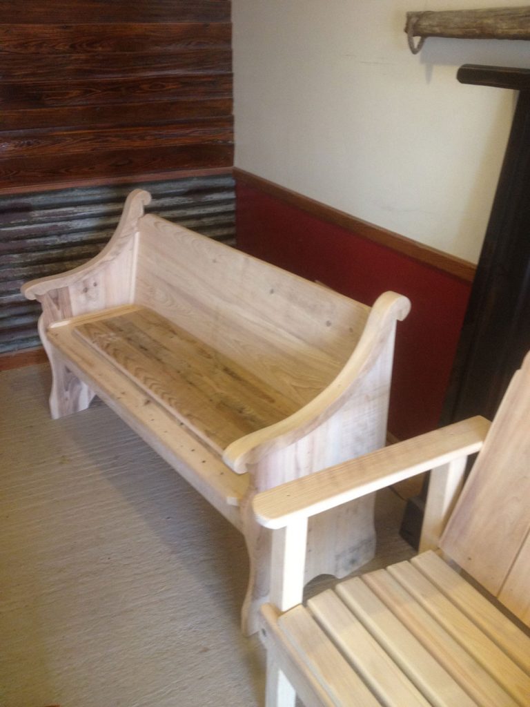 unstained bench