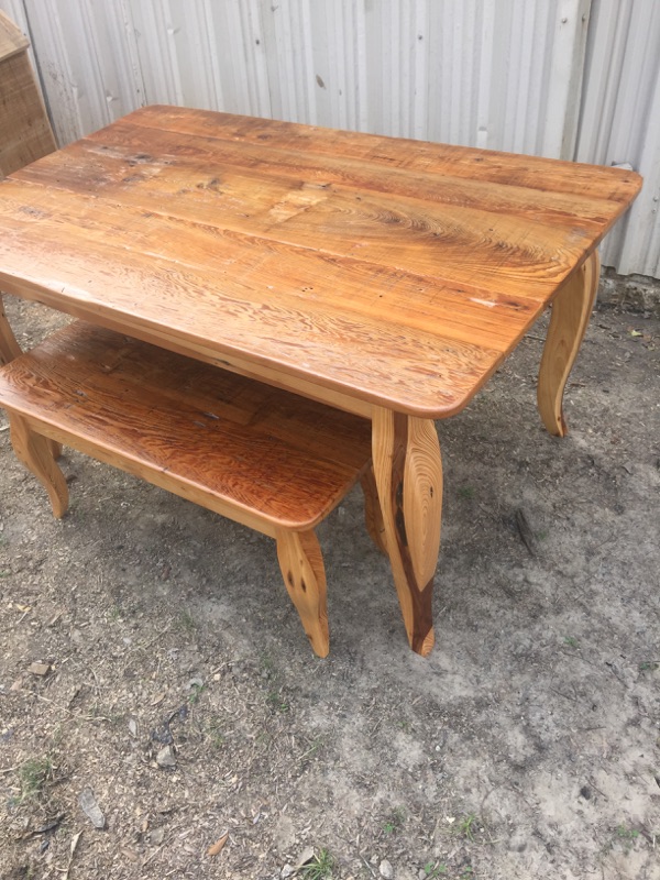 Cypress Table with Bench