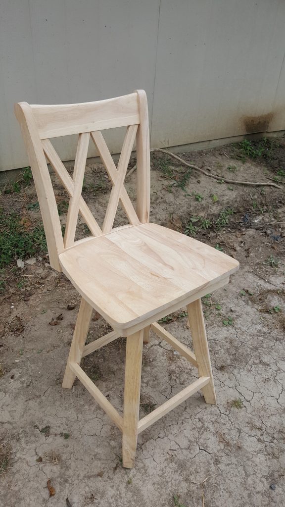 unstained swivel bar stool