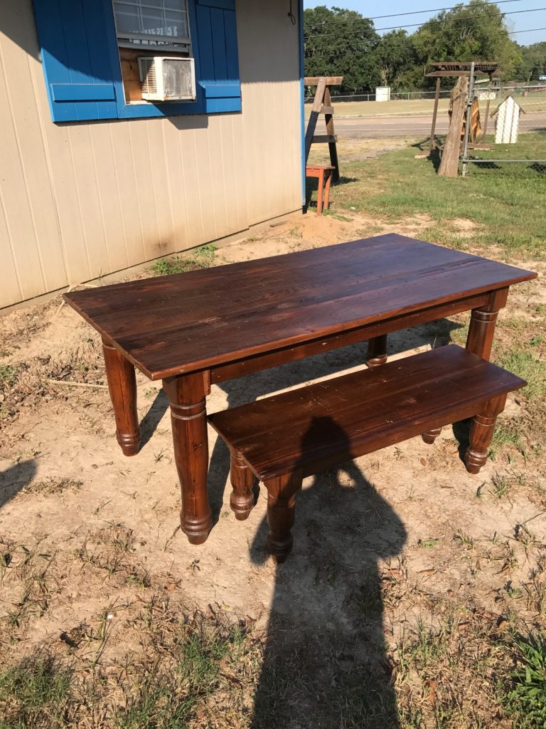 dark stained table