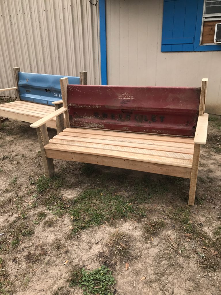 unique cypress bench