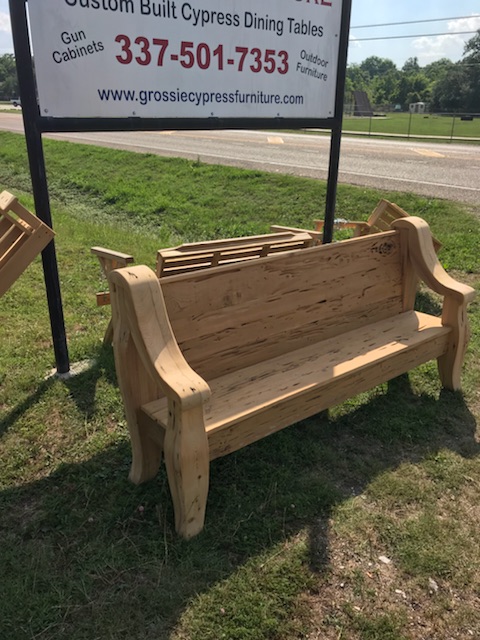 outdoor cypress benches