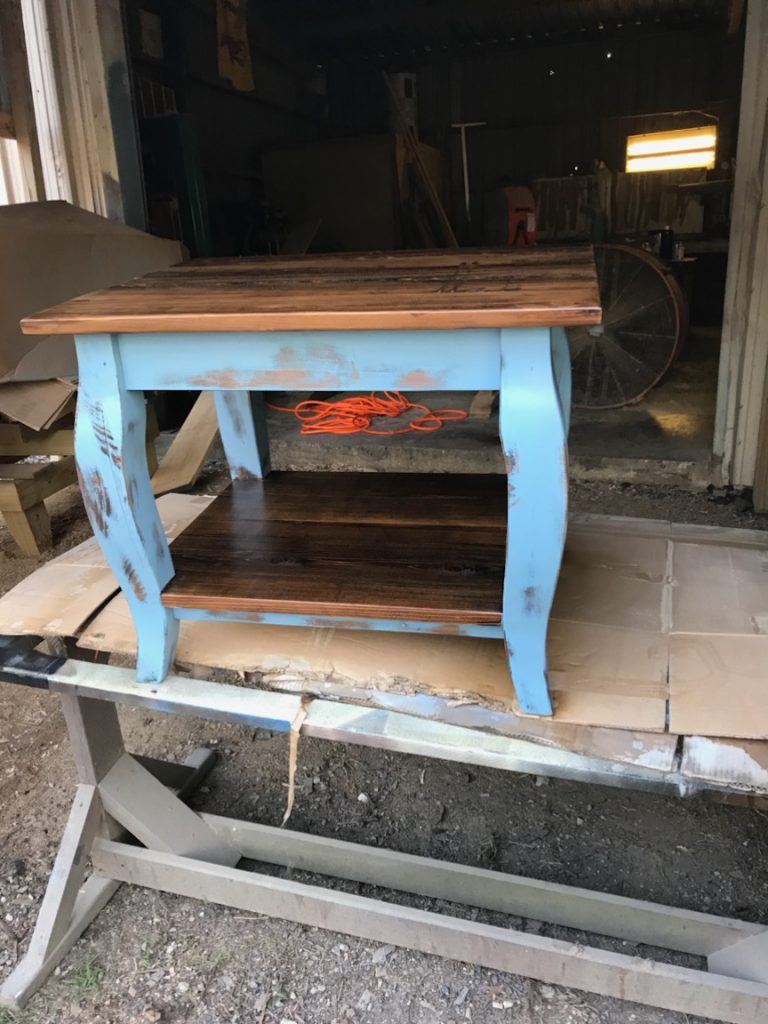Blue End Table