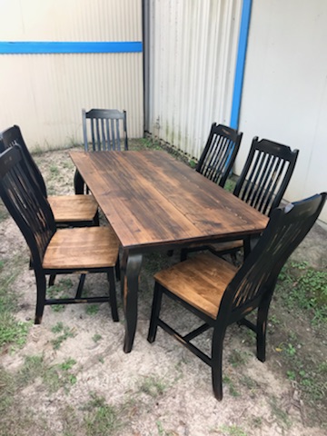 Custom Made Wooden Table and Chairs