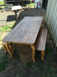 Cypress Table with Benches