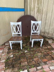 White Cypress Vintage Dining Chairs